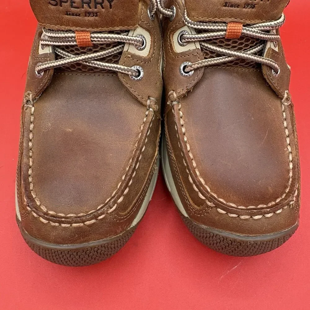 Sperry Men's Top-Sider Sea Kite Sport Moc Brown Leather Size 8.5